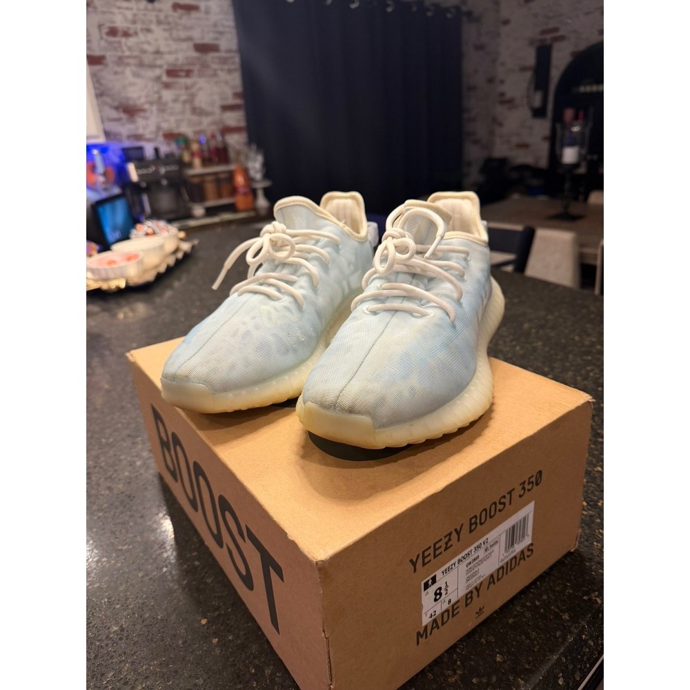 Adidas Yeezy Boost 350 V2 Mono Ice Light Blue Sneakers Mens 8.5